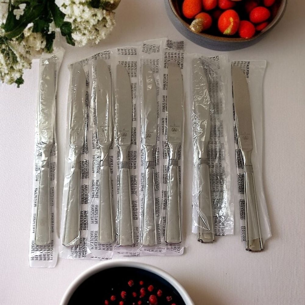 8 Pfaltzgraff Kenilworth Knives Knife Set Stainless Steel Solid Glossy Flatware